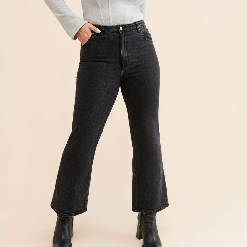 ROLLA'S Eastcoast Crop Flare Jeans Women's Black Jeans